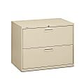 HON® 500 36"W Lateral 2-Drawer File Cabinet, Metal, Putty 1 thumbnail image
