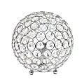 Lalia Home Elipse Glamorous Crystal Orb Table Lamp, 8"H, Chrome