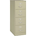 Lorell® Fortress 26-1/2"D Vertical 4-Drawer Legal-Size File Cabinet, Metal, Putty