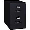 Lorell® Fortress 26-1/2"D Vertical 2-Drawer Legal-Size File Cabinet, Black