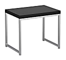 Ave Six Wall Street Table, End, Rectangular, Black/Chrome