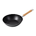 Joyce Chen Professional Series Cast Iron Stir Fry Pan With Maple Handle, 11-1/2", Black 1 thumbnail image