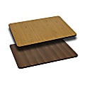 Flash Furniture Rectangular Table Top With Reversible Laminate Top, 30" x 42", Natural/Walnut