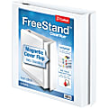 Cardinal FreeStand Easy-Open 3-Ring Binder, 1" Slant Rings, White
