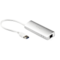 StarTech.com 3 Port Portable USB 3.0 Hub plus Gigabit Ethernet - Built-In Cable - Aluminum USB Hub with GbE Adapter