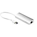 StarTech.com 3 Port Portable USB 3.0 Hub plus Gigabit Ethernet - Built-In Cable - Aluminum USB Hub with GbE Adapter 1 thumbnail image