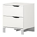 South Shore Kanagane 2-Drawer Nightstand, 23"H x 19-1/2"W x 17"D, Pure White
