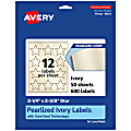 Avery® Pearlized Permanent Labels With Sure Feed®, 94611-PIP50, Star, 2-1/4" x 2-3/8", Ivory, Pack Of 600 Labels 1 thumbnail image