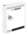 Just Basics® Basic View 3-Ring Binder, 1 1/2" D-Rings, White