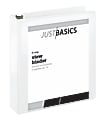 Just Basics® Basic View 3-Ring Binder, 2" D-Rings, 38% Recycled, White 1 thumbnail image