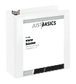 Just Basics® Basic View 3-Ring Binder, 4" D-Rings, White