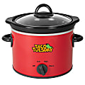 Taco Tuesday Fiesta Slow Cooker, 2 Qt, Red/Black