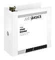 Just Basics® Basic View 3-Ring Binder, 5" D-Rings, 38% Recycled, White