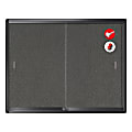 MasterVision® Enclosed Fabric Bulletin Board Cabinet With Aluminum Frame And Glass Slide Doors, 36" x 48", Grey/Graphite 1 thumbnail image