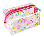 Office Depot® Brand Poly Pencil Pouch, 4" x 7', Clear/Rainbow