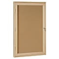 Bi-Office® Oak-Finish Enclosed Cork Bulletin Board, 1 Door, 24" x 36"