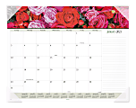 AT-A-GLANCE® Floral Panoramic Monthly Desk Pad, 21-3/4" x 17", January To December 2021, 89805