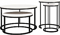Ameriwood™ Home Clarine Nesting Coffee And End Table Bundle, Black/Ivory, Set Of 4 Tables 1 thumbnail image