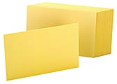 Oxford® Color Index Cards, Unruled, 4" x 6", Canary, Pack Of 100