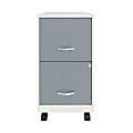 Realspace® SOHO Smart 18"D Vertical 2-Drawer Mobile File Cabinet, Metal, White/Platinum