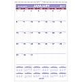 AT-A-GLANCE® Monthly Wall Calendar, 20" x 30", 30% Recycled, Blue/Red, January to December 2017