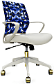 Raynor Elizabeth Sutton Gramercy Fabric Mid-Back Task Chair, Blue Prism/White/Gold