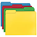 Smead® CutLess®/WaterShed® File Folders, Letter Size, 1/3 Cut, 30% Recycled, Assorted Colors, Box Of 100