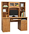 Realspace® Landon 56"W Computer Desk With Hutch, Oak 1 thumbnail image