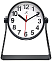 Infinity Instruments Stirrup Desktop Clock, 9"H x 8"W x 1-3/4"D, Black