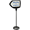 MasterVision® Arrow Easy-Clean Dry-Erase Sign Stand, 17" x 25", Silver/Black
