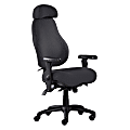 Neutral Posture® 8600 High-Back Fabric Chairs With Headrest And Fring™ Footrest, 48"H x 26"W x 26"D, Black Frame, Black Thunder Fabric