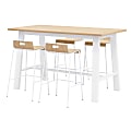 KFI Studios Midtown Bar-Height Table Set, Natural/White 1 thumbnail image