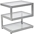 Flash Furniture S-Shaped Glass End Table, 21"H x 21-1/4"W x 15-3/4"D, Clear/Silver 1 thumbnail image