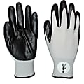 Safety Zone Black/Gray Coated Knit Gloves - Nitrile Coating - Large Size - Black, Gray - Knitted - For Industrial 1 thumbnail image