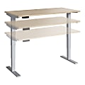 Move 40 Series by Bush Business Furniture 60"W Electric Height-Adjustable Standing Desk, Natural Elm/Cool Gray Metallic