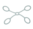 Mind Reader X Shape Chest Expander Resistance Band, 1/2"H x 13-1/2"W x 13-1/2"D, Blue 1 thumbnail image