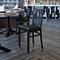 Flash Furniture Vertical Back Restaurant Accent Chair, Black Seat/Black Frame