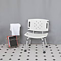 Flash Furniture Hercules Adjustable Bath And Shower Chair With Extra-Wide Back, 33-1/4"H x 19"W x 20-3/4"D, White 1 thumbnail image