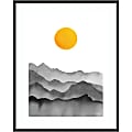 Amanti Art Black Yellow Mountain Range Silhouette by Cat Coquillette Wood Framed Wall Art Print, 41”H x 33”W, Black