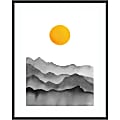 Amanti Art Black Yellow Mountain Range Silhouette by Cat Coquillette Wood Framed Wall Art Print, 41”H x 33”W, Black 1 thumbnail image