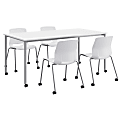 KFI Studios Dailey Table And 4 Chairs, With Caster, White/Silver Table, White/Silver Chairs 1 thumbnail image