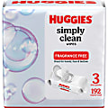 Huggies Simply Clean Wipes, White, 64 Sheets Per Box, Pack Of 3 Boxes