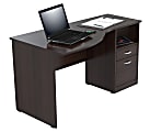 Inval Contemporary Curved Top 55"W Writing Desk, Espresso-Wengue