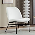 Glamour Home Belhonor Fabric Accent Chair With Metal Legs, White/Black 1 thumbnail image