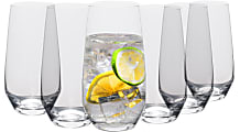 Table 12 Lead-Free Crystal Large Beverage Glasses, 16.5 Oz, Clear, Set Of 6 Glasses