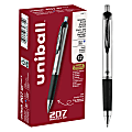 uni-ball® RT Gel Pens, 207™ Impact™, Bold Point, 1.0 mm, Gray Barrel, Blue Ink, Pack Of 12 1 thumbnail image