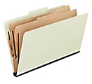Pendaflex® Pressboard Classification Folder, 2" Expansion, Legal-Size, 67% Recycled, Light Green
