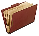 Pendaflex® Pressboard Classification Folder, 3" Expansion, Legal Size, Brick Red
