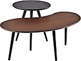 Adesso® Gilmour Nesting Tables, 19-5/8”H x 39-3/4”W x 21-3/4”D, Black/Walnut Oak, Set Of 2 Tables