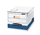 Bankers Box® Stor/File™ Shipping and Storage Storage Boxes, Letter/Legal Size, 10" x 12" x 15", 60% Recycled, White/Blue, Case Of 12